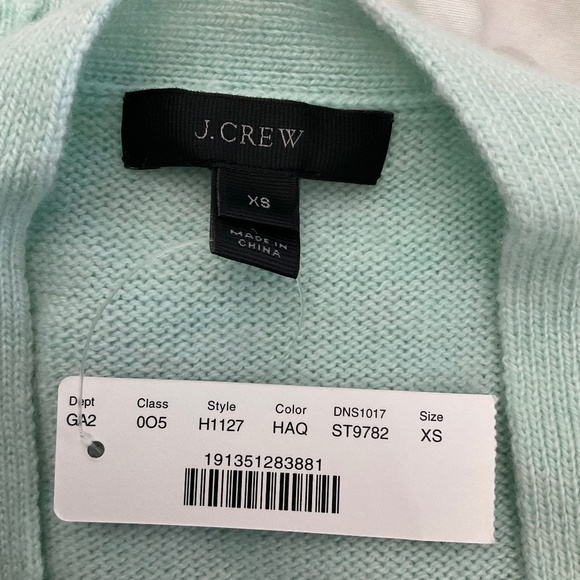 NWT J.Crew Front-Pocket Cardigan Sweater powder blue boyfriend basic oversize XS - Picture 14 of 16